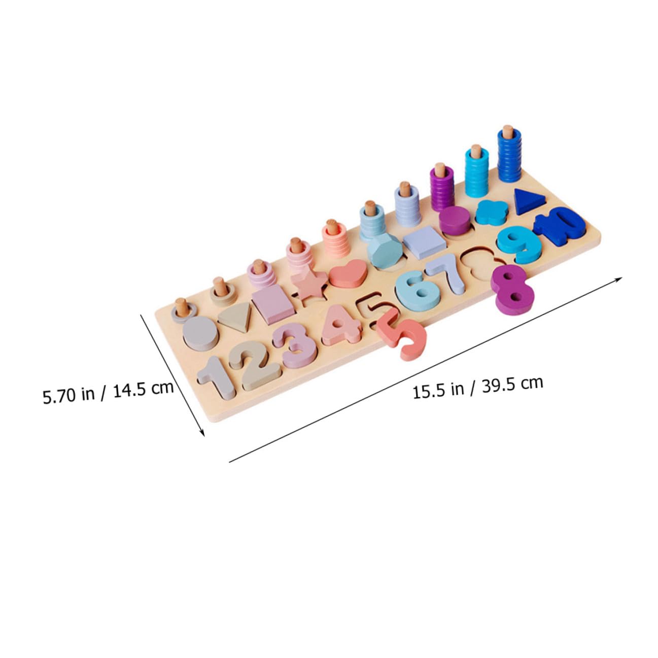 Hohopeti Juego Montessori de Madera Números y Formas Geométricas para Coordinación Mano-Ojo, Juguete Educativo para Bebés y Niños en Etapa de Aprendizaje