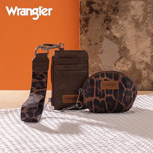 Image of Wrangler Keychain Wristlet Wallets for Women Western Dual Pouch Wristlet Credit Card Holder Wallet