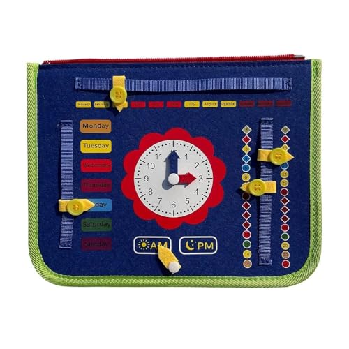 Image of Busy Binder & Busy Book for Toddlers Toys - Montessori ABCD Toys Travel Essentials Made of Soft Felted Wool for 1-4 Year Old Boys Educational Games - Preschool Learning (Blue Play Book)