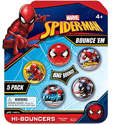 JA-RU Marvel Spiderman Bouncy Superballs Super Hi Bounce 1.2" A-6805-1