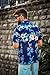 ALVISH Hawaiian Shirt 35 Mens Bamboo Tree Print Beach Aloha Party Holiday Blue M