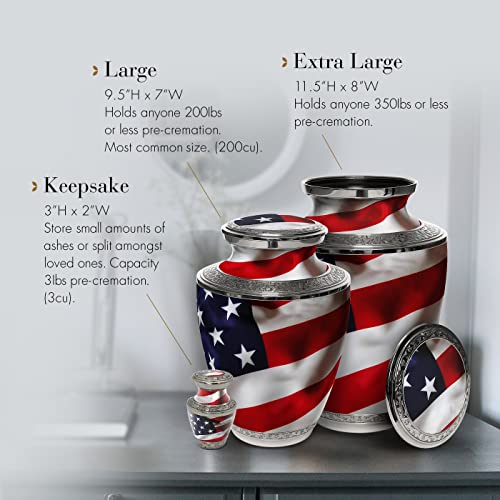 Image of American Flag Cremation Urns for Human Ashes Adult Man & Urns for Ashes