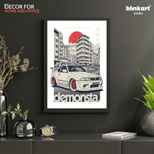 Image of BLINKART Ford Mustang Hoonicorn CarFramed Posters Gift Items Boys Room Wall Decoration Bedroom Office Studio Synthetic Wood Frame & Acrylic Glass Ready to Hang - 12x8 Inch, (A4 Size) - CAR-100