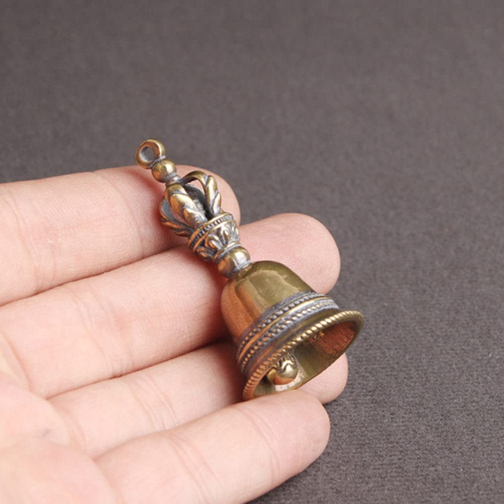Holibanna Brass Bell Pendants Keychain Pendant Mini Hand Rattle Ornament 1.91 X 1.00 X 1.00 Inch 2Pcs Stylish Bag Decoration Craft Accessories - Image 3