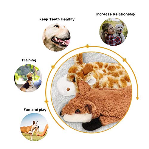 Nocciola 5 pcs Crinkle Dog Squeaky Toys with Double Layer Reinforced Fabric, Durable Dog Toys, No Stuffing Plush Dog Toy Set for Small to Large Dogs
