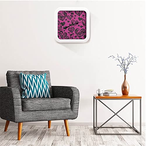 Pendule murale silencieuse à quartz violette 26cm pour école et maison - 6