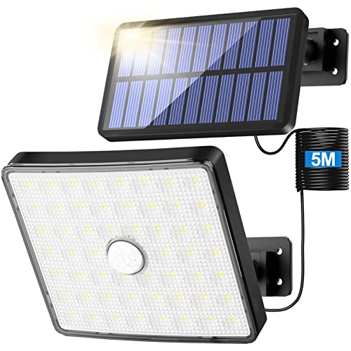 ☀【Cavo staccabile da 5m e ricarica efficiente】 - Questa luci solari esterno con un cavo staccabile da 5 m, consente di installare il pannello solare in polisilicio in luoghi soleggiati. Batteria incorporata da 2000 mAh di grande capacità, i pannelli solari immagazzinano energia elettrica durante il giorno e illuminano l'esterno di notte. Conversione di energia fino al 20% e tempo massimo di lavoro fino a 10 ore.