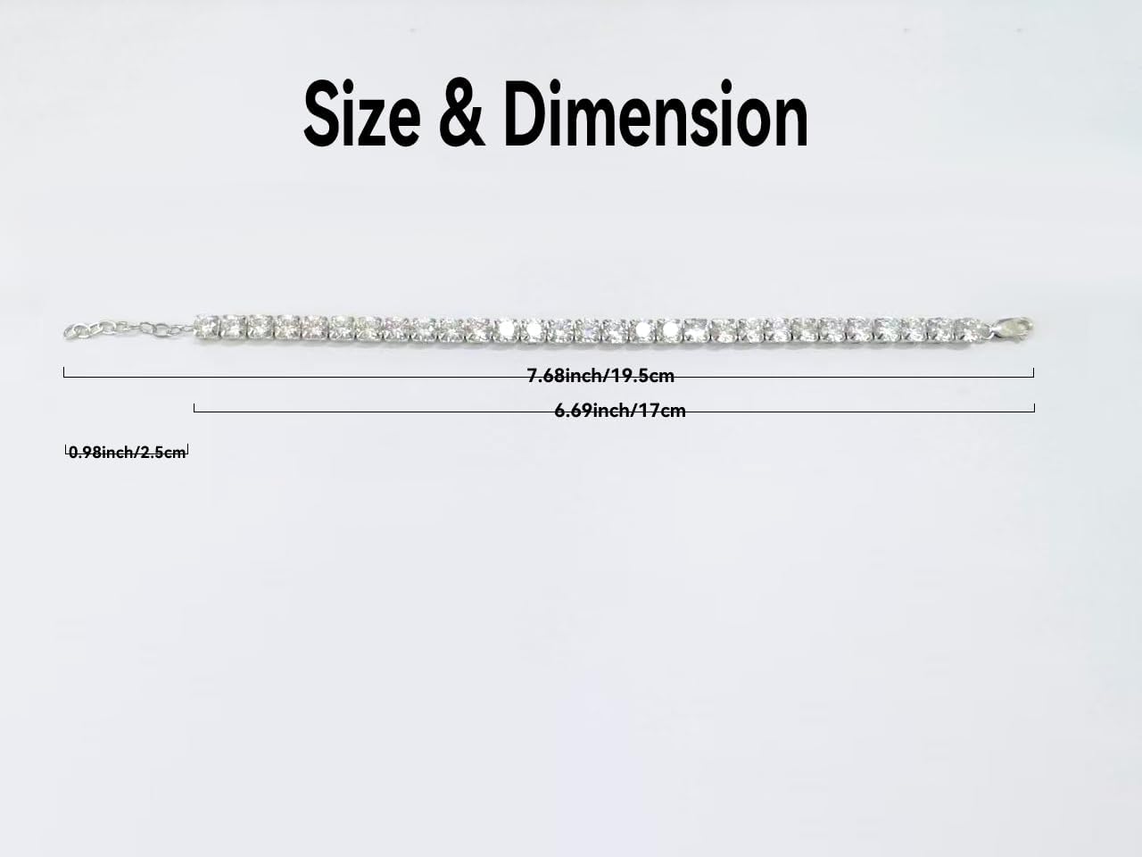 925 Sterling Silver Tennis Bracelet for Women, Multi-Color Cubic Zirconia Bracelet (Green/Black/White/Blue/Red), Sparkling Tennis Chain Fine Jewelry Gift for Anniversary Birthday Valentine's Day by Belantina - Image 3