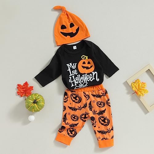 My First Halloween Baby Boy Outfit Newborn Boy Clothes Long Sleeve Romper Pants Baby Pumpkin Clothes Fall3