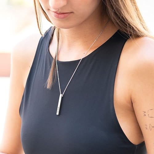 Miniatura 2 de 3D Custom Bar Necklace - Engraved 3D Bar Necklace - Mothers Necklace - Couple Necklace - 3d Bar Name Necklace - Personalized Bar Necklace - Mom Gift