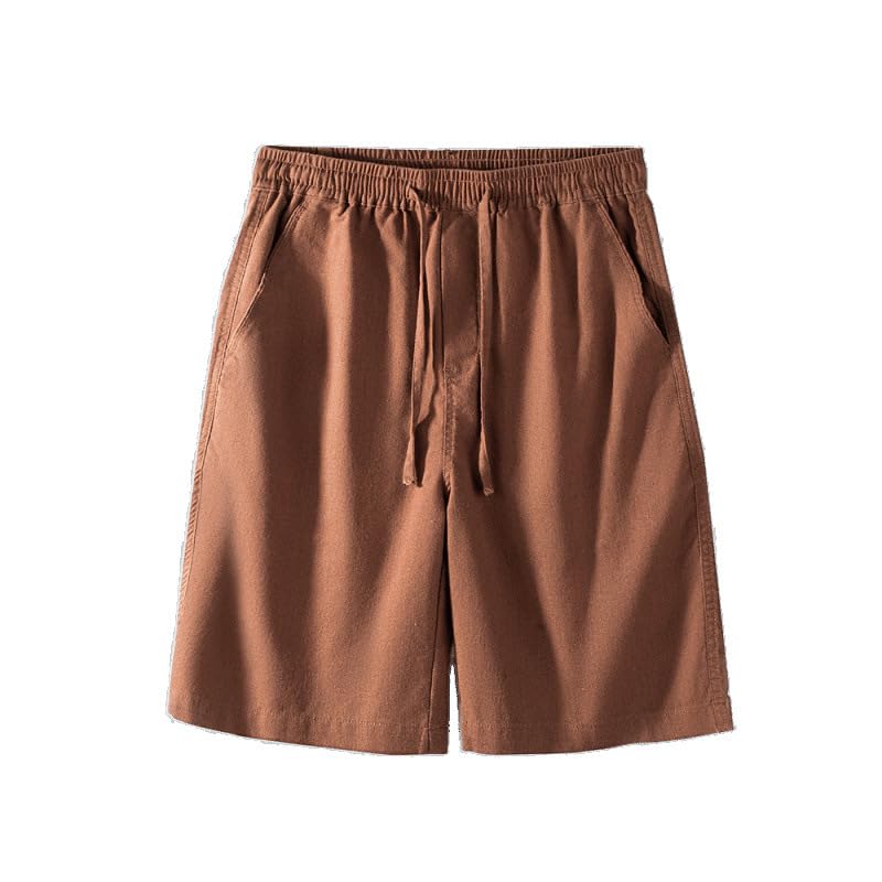 Men's Linen Shorts – Loose Fit Drawstring Casual Breathable Straight-Leg Summer Pants
