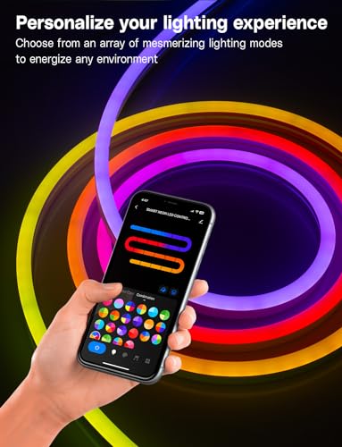Tira LED Neón RGB 16.4ft Control App y Remoto Impermeable miniatura 4