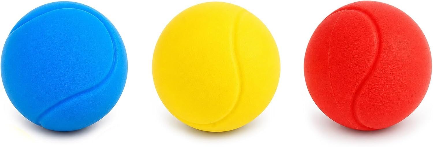 Navoys Soft Foam Sensory Tennis Balls for Kids, Teens & Adults | Lightweight Squeezy Foam Balls | Indoor & Outdoor Play, Throwing, Catching, Bat & Ball Games | Soft Tennis Ball Style Design