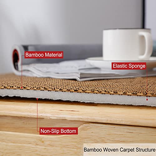Tapis de sol en bambou 90 x 150 cm anti-poussiere et facile a laver - 5