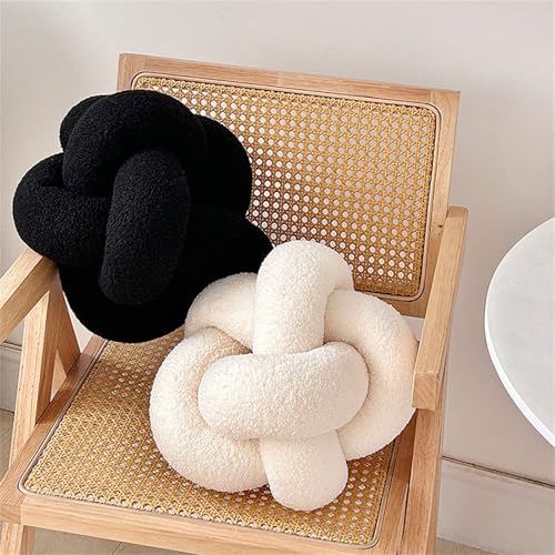 Coussin nœud décoratif Herfair blanc lit salon 30 cm ultra doux - 4