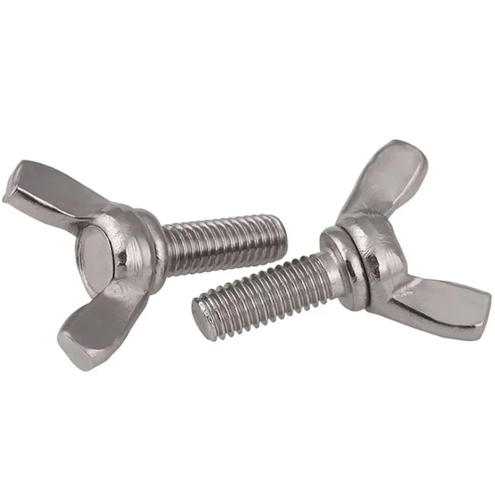 Sortiment an Flügelmuttern, M6 Edelstahl-Flügelmuttern, Schrauben, Flügelschrauben, Maschinen, 2–10 Stück(M6X20mm 10PC)