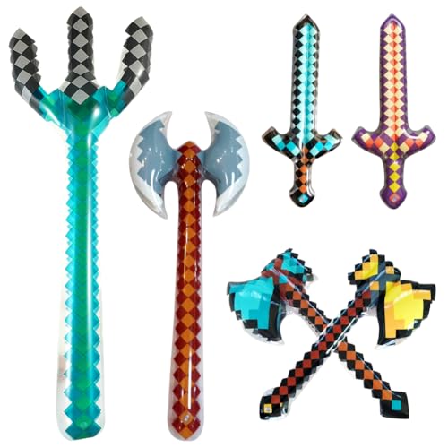 Aufblasbares Schwertspielzeug,6 Stück Aufblasbare Spiel Schwerter, 65cm...