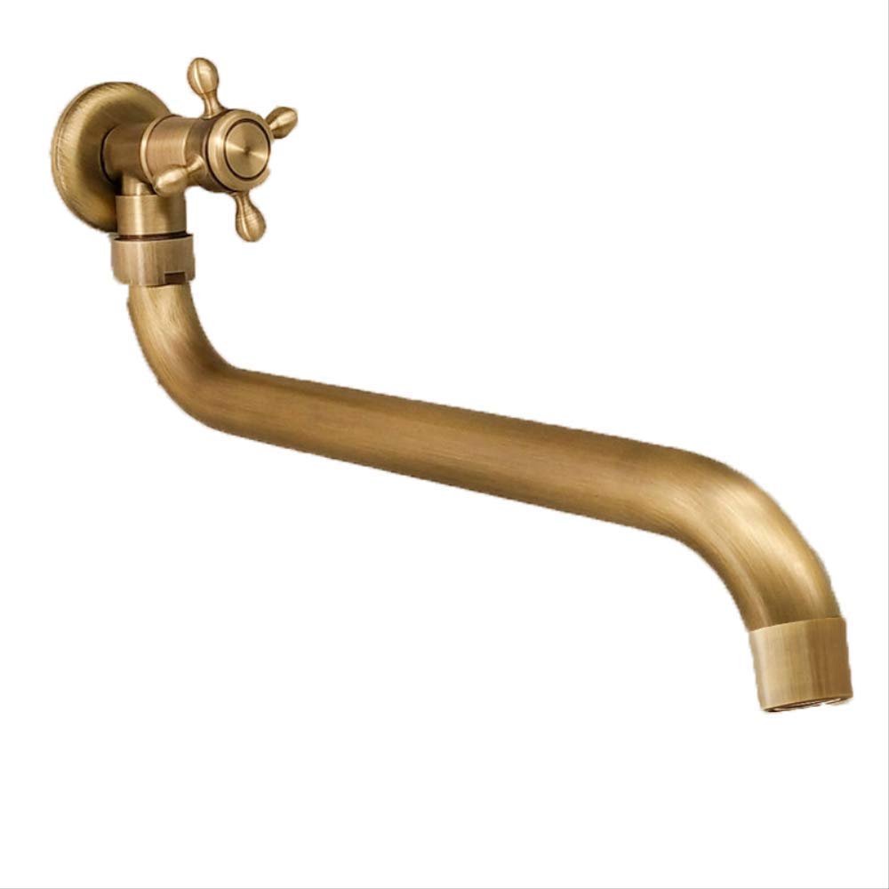 25cm / 22cm Grifo Más Largo Caño Grifo De Baño Ducha Grifo De Fregona Fría Única Antiguo Cepillado 24cm con válvula