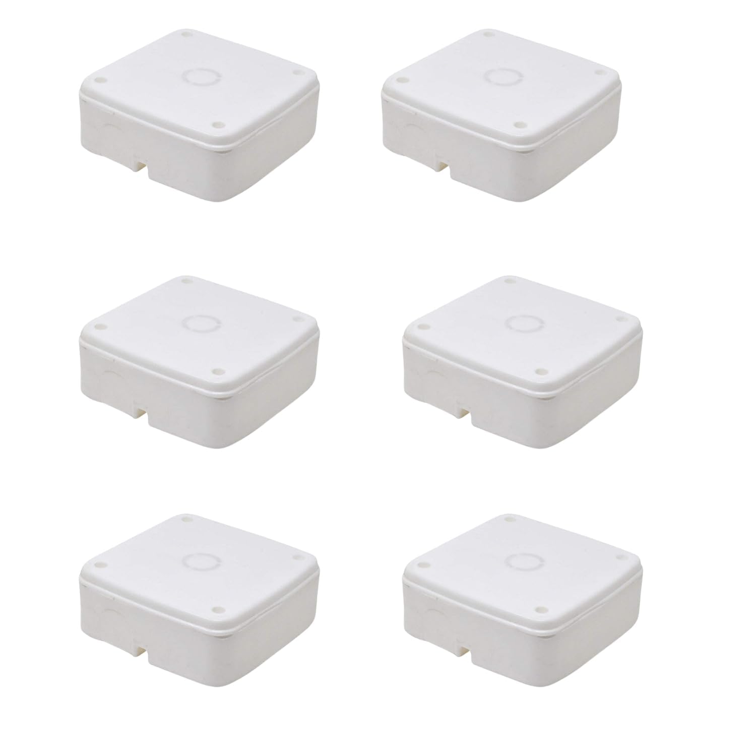Plastic Junction Box, White, Square, Smooth Matte Finish, IP44 Rated, 8x4x4.5 cm, Wall Mount, Pack of 6-image-22