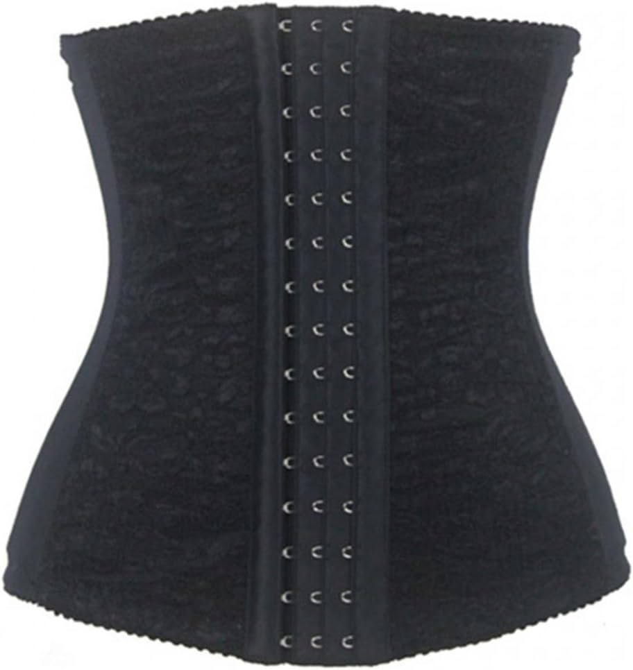 Lotsyle Elasticity Lace Underbust Corset Waist Training Cincher Body Shaper Black-M