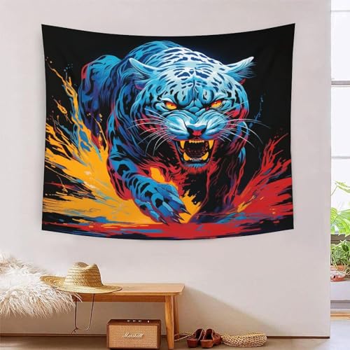 Tapiz decorativo de leopardo en 3D fabricado en poliéster suave de alta densidad 150x200cm
