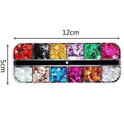WUYOO Glitter Holographischer Pailletten Nagel Glitter Pailletten Nagel Dekoration Glitzer für Nägel für Nagelkunst… – Bild 8