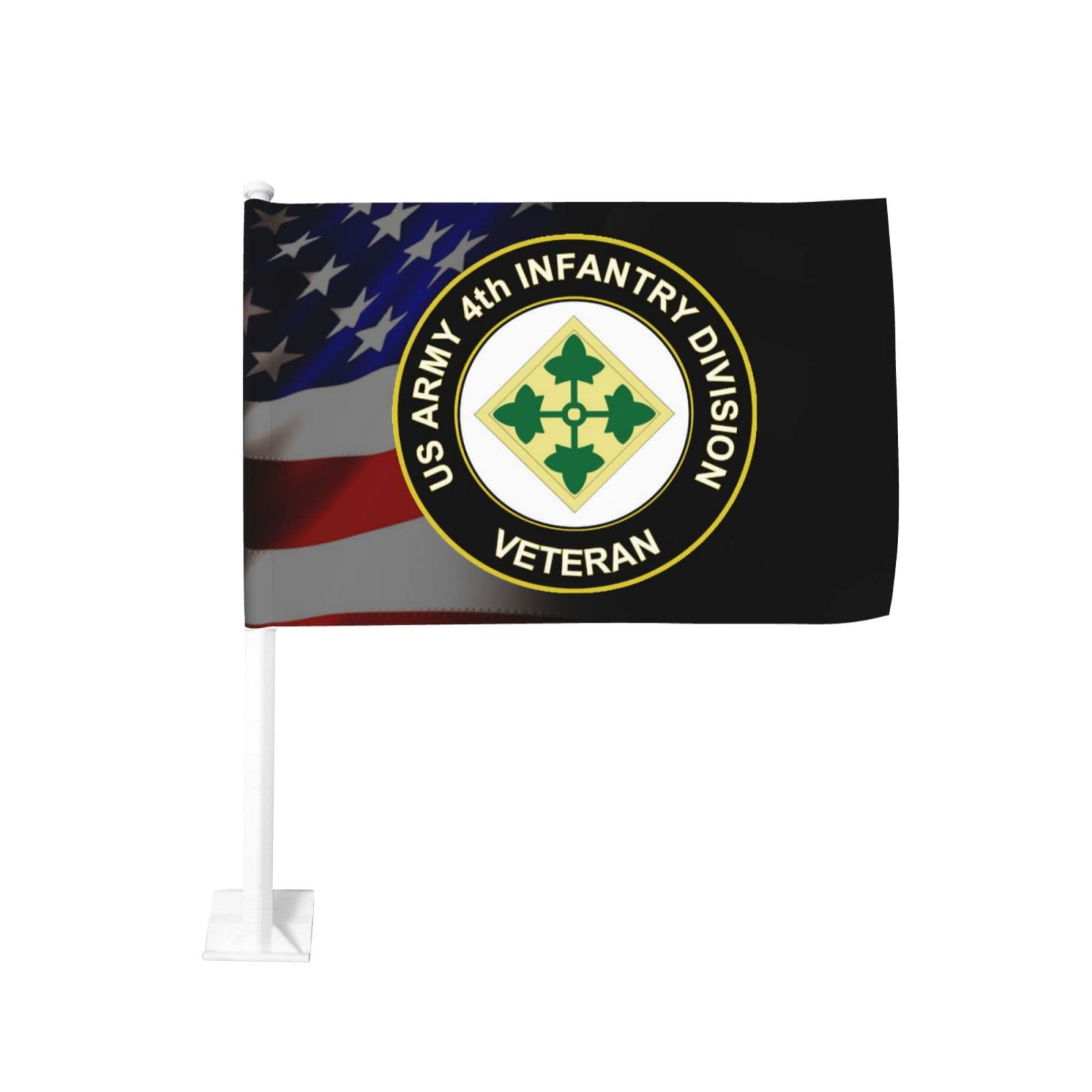US Army 4th Infantry Division Veteran 100% Polyester Fabric With Printing For Indoor Outdoor Decoration