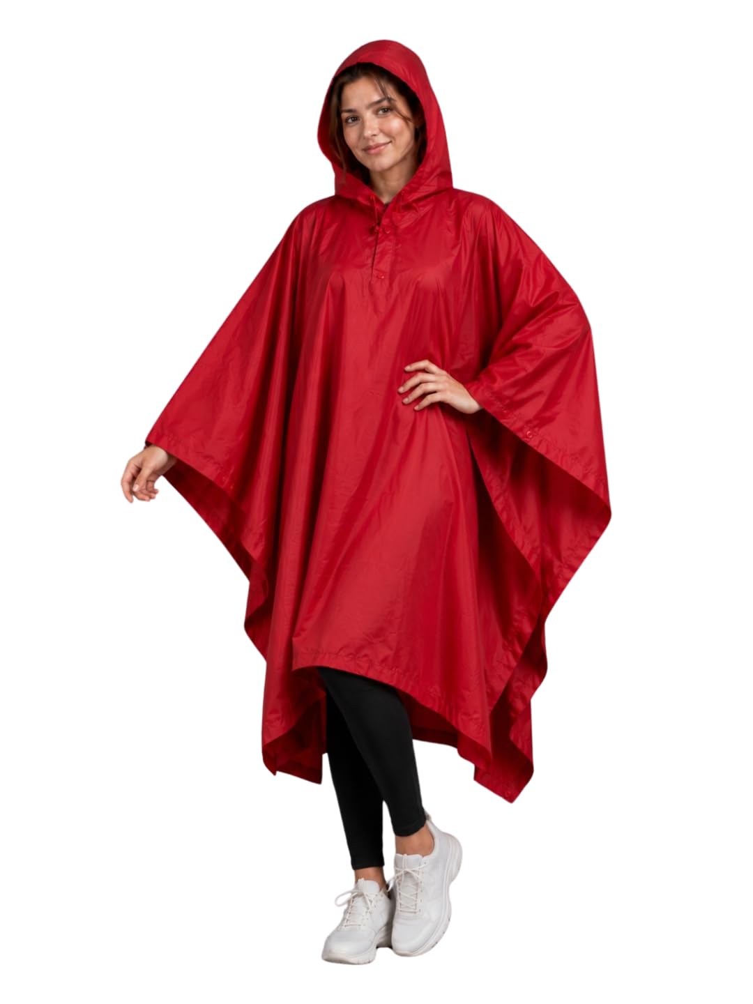 Women's Reversible Waterproof Raincoat Poncho With Hood And Carrying Pouch, Free Size (N-SPON-P)-image-30