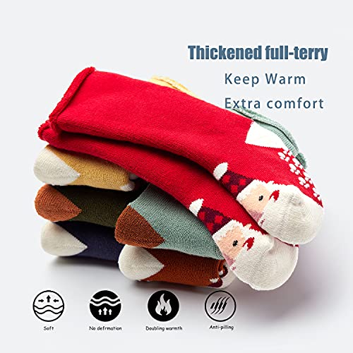 Baby Boys Winter Warm Socks Baby Non Slip Socks with Grips for Baby Girls Full Terry Christmas Socks 6 Pack3