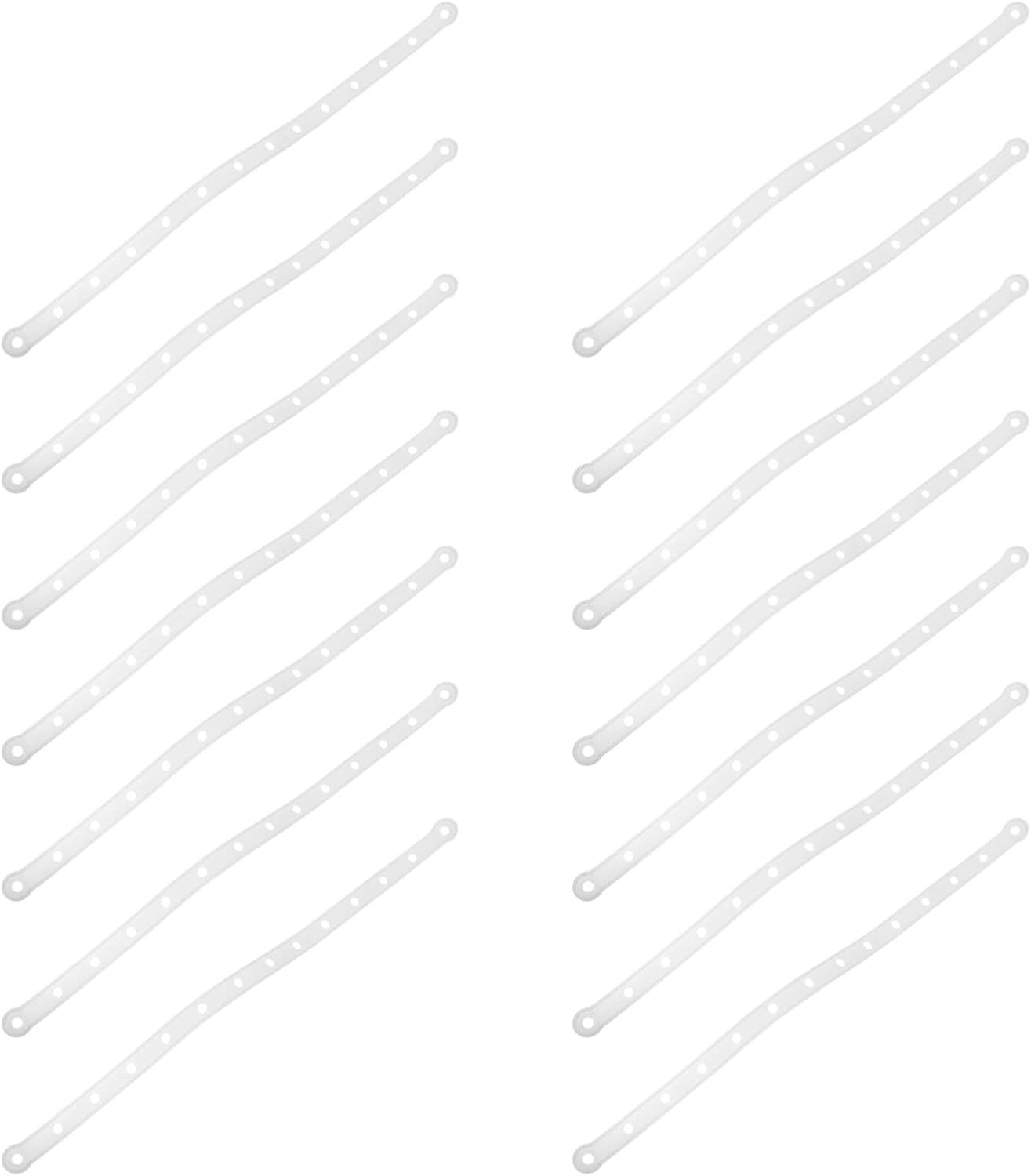 Cabilock 60pcs Non- Plastic Hanger Strips for Closet Organization Clothes Hanger Connection Strips for Coats Pants and Skirts White Hanging