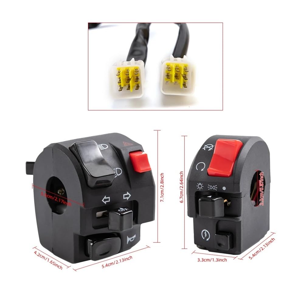 7/8 "22mm przełączniki motocyklowe motocykl przycisk klaksonu kierunkowskaz elektryczna lampa przeciwmgielna Start światła kierownica przełącznik kontrolera