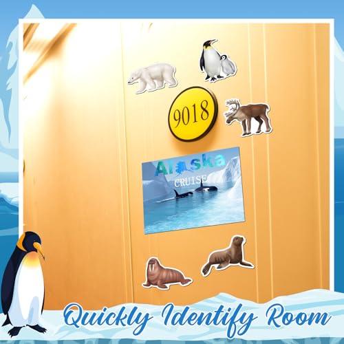 Image of Kanayu 6 Pcs Alaska Cruise Door Decorations Magnetic Large Ship Decorations Magnets Anchor Cruise Decor Car Fridge Magnet Decal for Carnival Stateroom Door