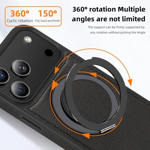 Étui pour iPhone 17 marron avec anneau support pour visionnage vidéo