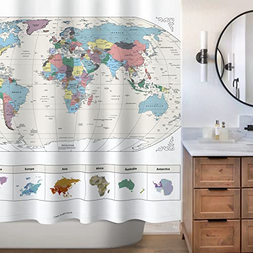 image for Sunlit New! Map of The World with Detailed Major Cities. PVC Free, Non