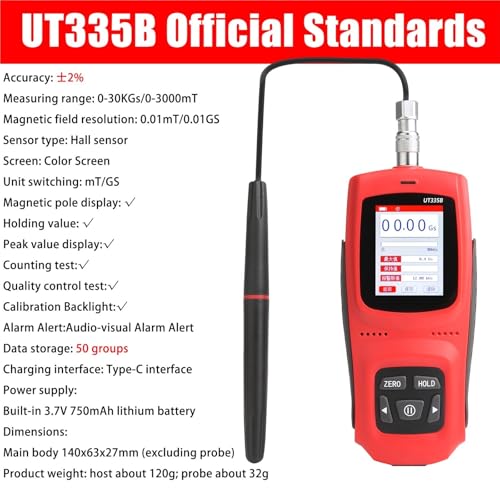Medidor Gauss Digital Portátil Modelo UT335B miniatura 2