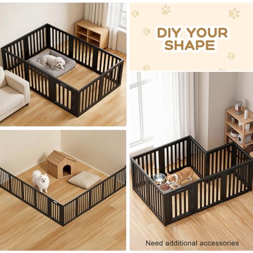 Image of Dog Playpen Indoor,Puppy Playpen,Black 30.3 inch H,10 Panels | Dog Play Pen Indoors with Open View, Tool-Free Setup, Multi-Shape Setup, Dog Pen for Dogs, Cats & Puppies