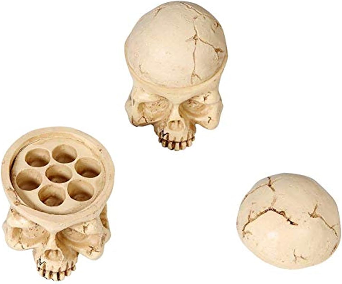 Tattoo Ink Cup Holder,7 Holes Hard Skull Resin Tattoo Ink Cap Cup Holder Stand For Tattoo Supplies Permanent Makeup Tattoo Kit Tattoo Accessory(Skin Color)