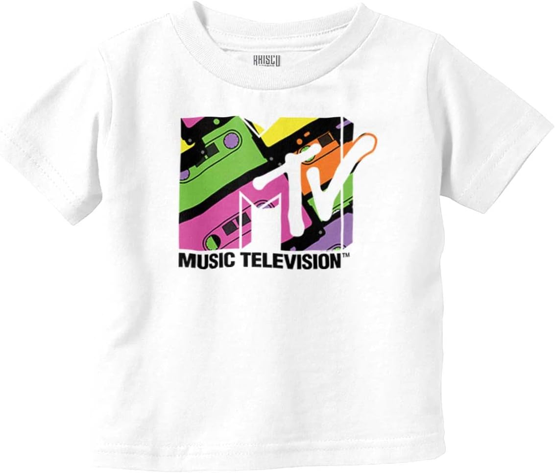 Retro 80s MTV Cassette Tapes Logo Toddler Boy Girl T Shirt