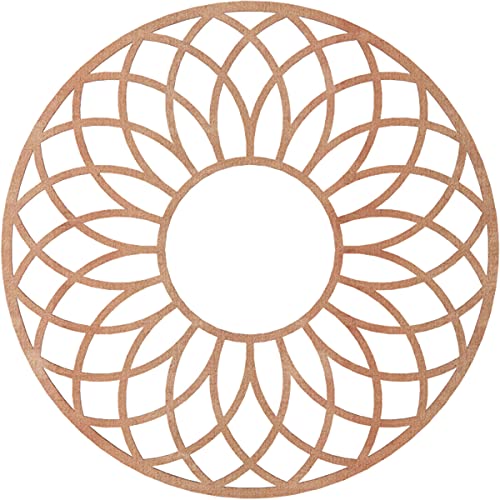 Image of Ekena Millwork 32 inchOD x 11 inchID x 3 /8 inchT Cannes Wood Fretwork Pierced Ceiling Medallion, Cherry