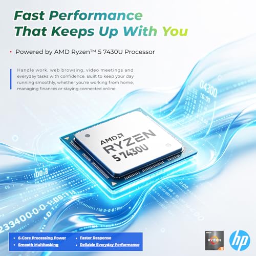 Image of HP 17.3 Inch Business Laptop Computer • 2026 Edition • AMD Ryzen 5 7430U • 8GB RAM • 256GB SSD • Full HD Display • Windows 11 • Wi-Fi 6 • Large Screen for Home • Office & Study