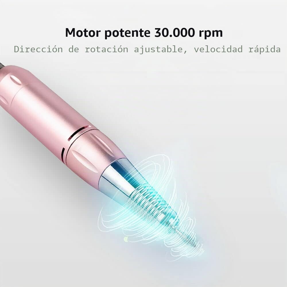 Juego de aspiradora para manicura 4 en 1, fresadora de uñas, lámpara LED, máquina de uñas, aspiradora de uñas, 30000 rpm