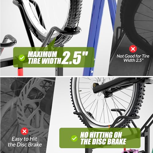 2 Bikes Floor Stand,Adjustable Bicycle Parking Rack with