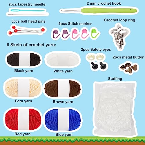 Image of ALODNY Crochet Kit for Beginners,Beginner Crochet Kit for Adults,Knitting Kits Hooks Yarn Set with Step-by-Step Video Tutorials