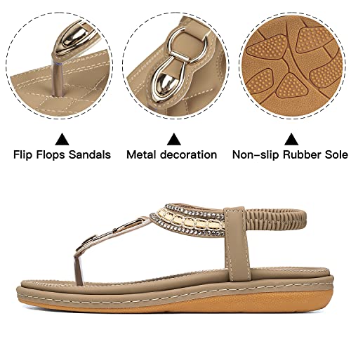Image of SHIBEVER Flat Sandals for Women Dressy: Comfortable Thong Slip On Sandal
