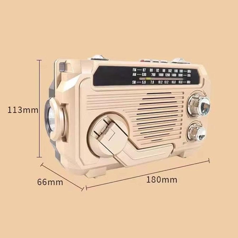 Solar Hand Crank Emergency Radio With Waterproof Bluetooth Speaker Sw Portable Solar Powered Radio Wind Flashlight Phone Charger Indoor Outdoor Emergencie - View #9