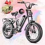 eAhora Luna 1500W Electric Bike for Adults, 31Mph 7-Speed Ebike with Removable 48V 15Ah Battery, 20'' * 4.0 Fat Tires Ebikes with Dual Hydraulic Disc Brakes Black
