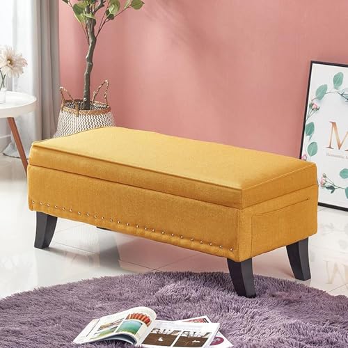 Banco otomano de almacenamiento, reposapiés multifuncional y baúl de almacenamiento para sala de estar, dormitorio y entrada