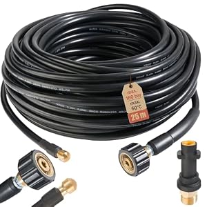 Arebos Rohrreinigungsschlauch 25 m | 160 bar | Geeignet für Kärcher Hochdruckreiniger K-Serie | Inklusive Adapter für Bajonett-Anschluss