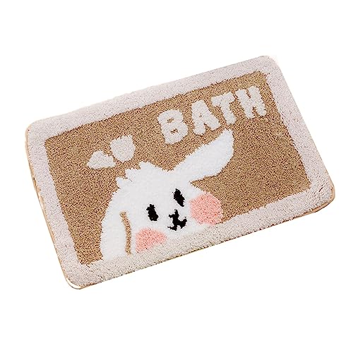 北欧風 バスマット 速乾 洗える アニマル柄 お風呂マット 大判 玄関マット 足ふきマット 丸洗い 洗面所マット インテリア 滑り止め ふわふわ 抗菌 防臭 ウサギ 40*60cm かわいい おしゃれ 浴室 台所 洗面台