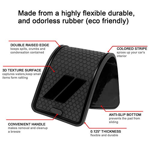 Insertos para portavasos de Dodge Charger 2015-2023, juego 24 piezas negro miniatura 4